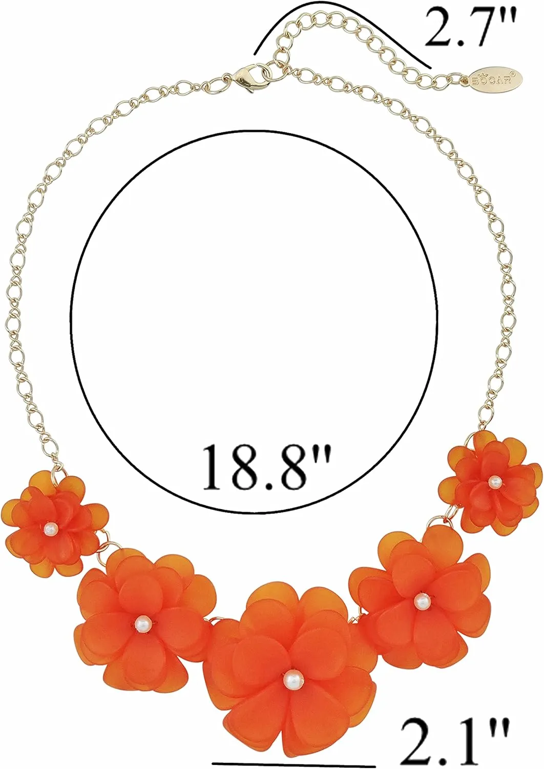 Bocar Flower Collar Necklace, Floral Flower Summer Beach Statement Choker Necklaces for Women and Teen Girls, Handmade Women Jewelry Party Gift