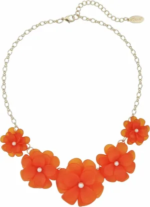 Bocar Flower Collar Necklace, Floral Flower Summer Beach Statement Choker Necklaces for Women and Teen Girls, Handmade Women Jewelry Party Gift