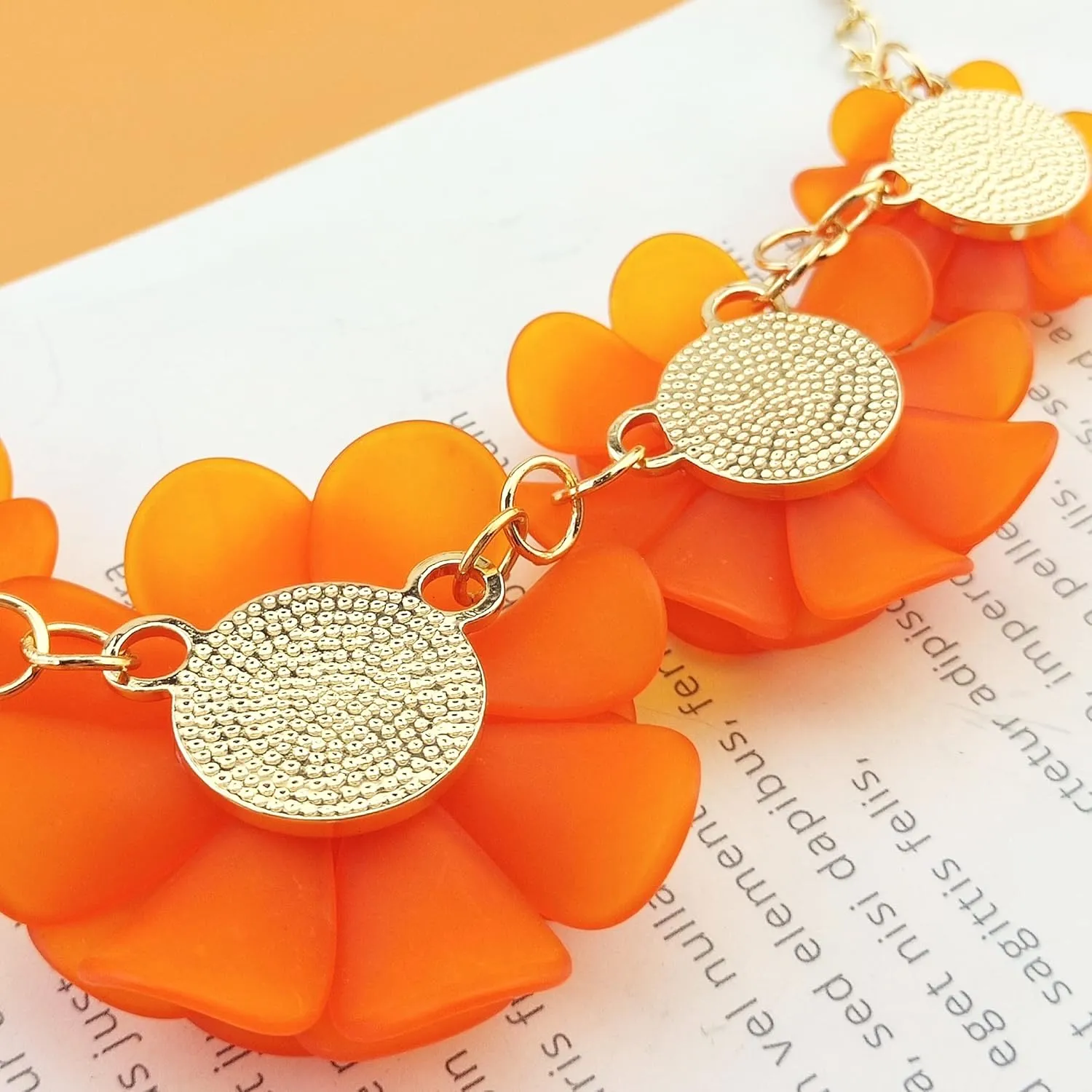 Bocar Flower Collar Necklace, Floral Flower Summer Beach Statement Choker Necklaces for Women and Teen Girls, Handmade Women Jewelry Party Gift