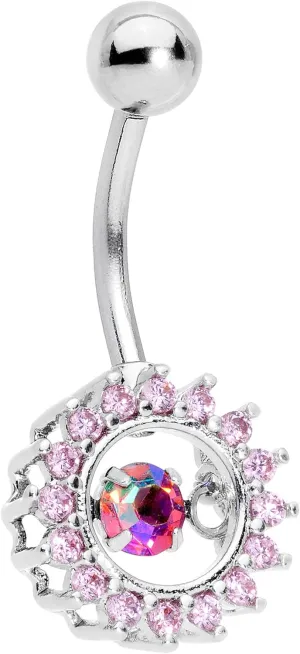 Body Candy 14G Plated Stainless Steel Navel Ring Piercing Elegant Crown Belly Button Ring