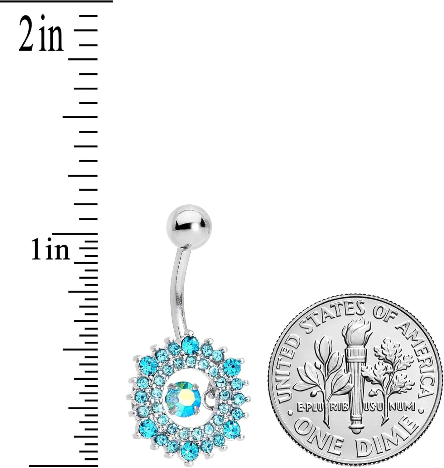 Body Candy Womens 14G 316L Stainless Steel Navel Ring Piercing Elegant Wreath Belly Button Ring
