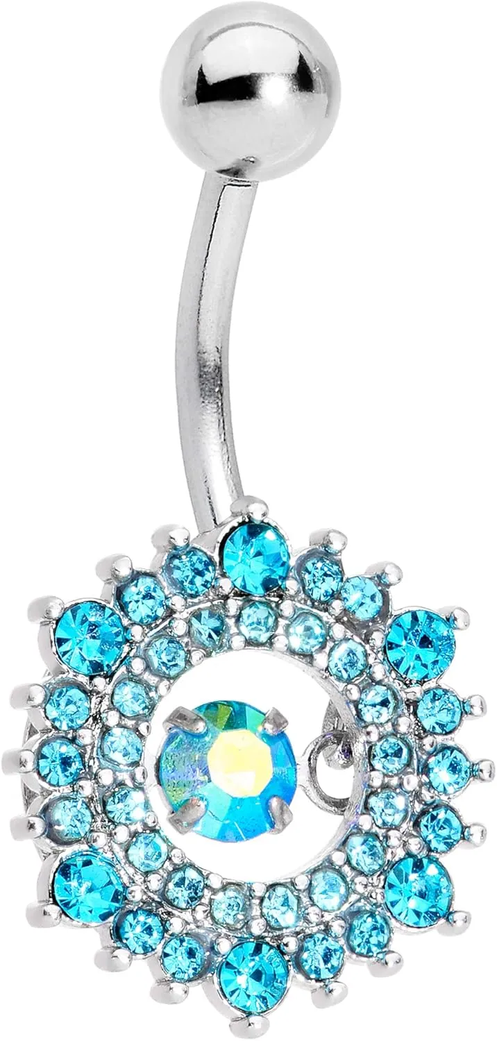 Body Candy Womens 14G 316L Stainless Steel Navel Ring Piercing Elegant Wreath Belly Button Ring