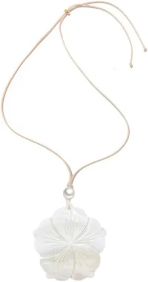 Boho Shell Flower Big Charm Pendant Necklace for Women Dainty Cute Long Rope Pearl Choker Necklaces Adjustable Chain Fashion Jewelry Gift Her