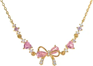 Bow Zircon Bracelet - Friendship is Like a Bow, Adjustable Ribbon Bow Beaded Chain Bracelet, Friendship Bracelets with White Pink Zircon, Women Trendy Bracelet Gift for Her