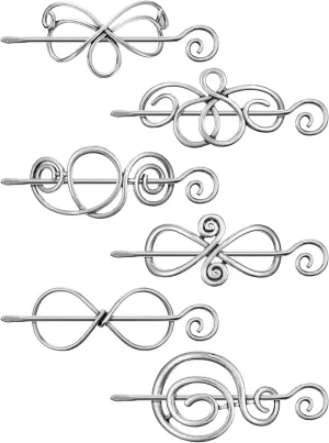 Bucherry 6 Pcs Celtic Shawl Pins and Sticks Scarf Pins Sweater Brooches Metal Cloak Clips for Women Clothes Accessory