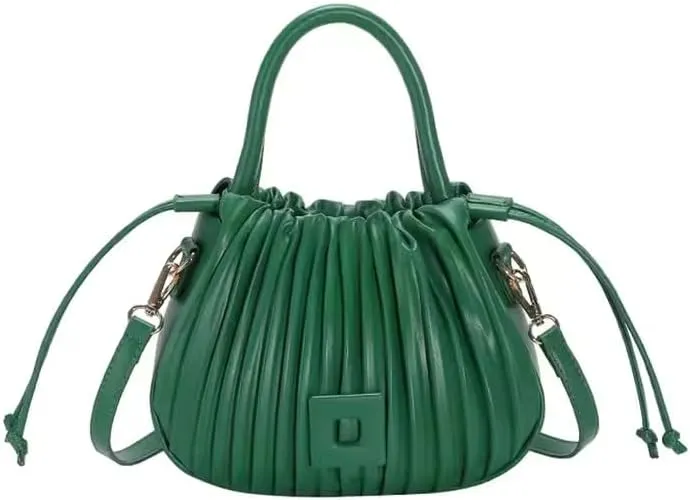 Bucket Bags for Women Drawstring Pleated Shoulder Handbag Hobo Crossbody Bucket Purses