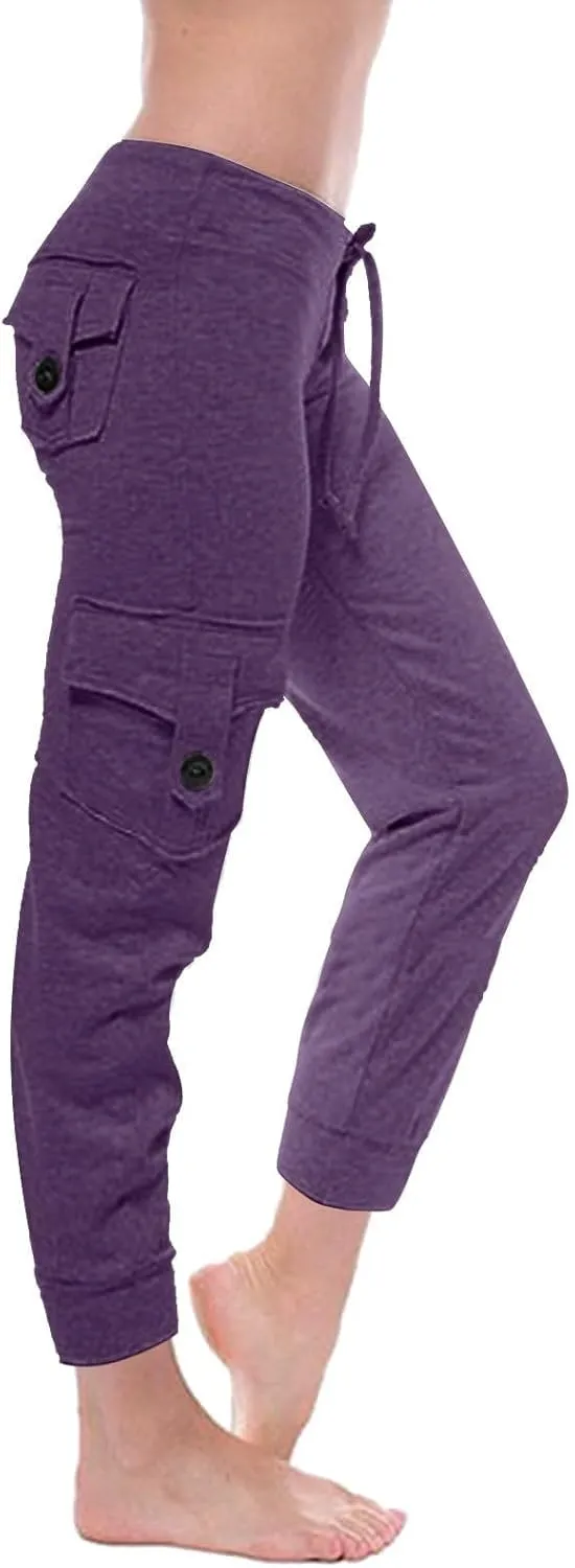 Capri Pants for Women Lightweight Y2k Drawstring Casual High Wasit Stretch Pants Yoga Leggings with Pockets 2025