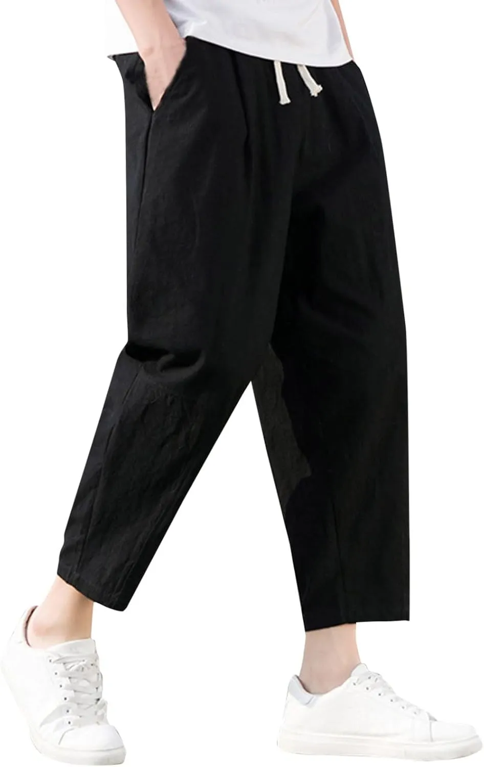Cargo Pants for Men Baggy Athletic Sweatpant Winter Drawstring Workout Jogger Pants Men Sweatpants Men's Basic Active