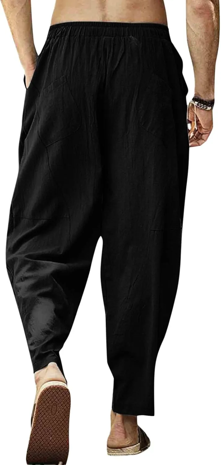 Cargo Pants for Men Baggy Casual Active Sports Sweatpants for Men Long Openleg Track Fleece Cargo Jogging Pants Mens