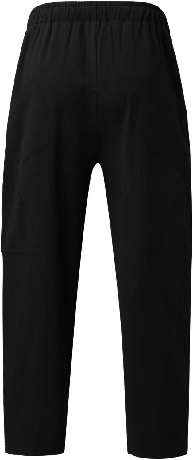Cargo Pants for Men Baggy Casual Active Sports Sweatpants for Men Long Openleg Track Fleece Cargo Jogging Pants Mens