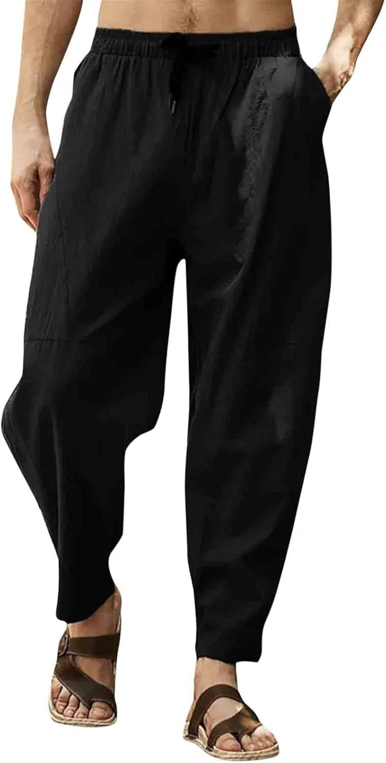 Cargo Pants for Men Baggy Casual Active Sports Sweatpants for Men Long Openleg Track Fleece Cargo Jogging Pants Mens