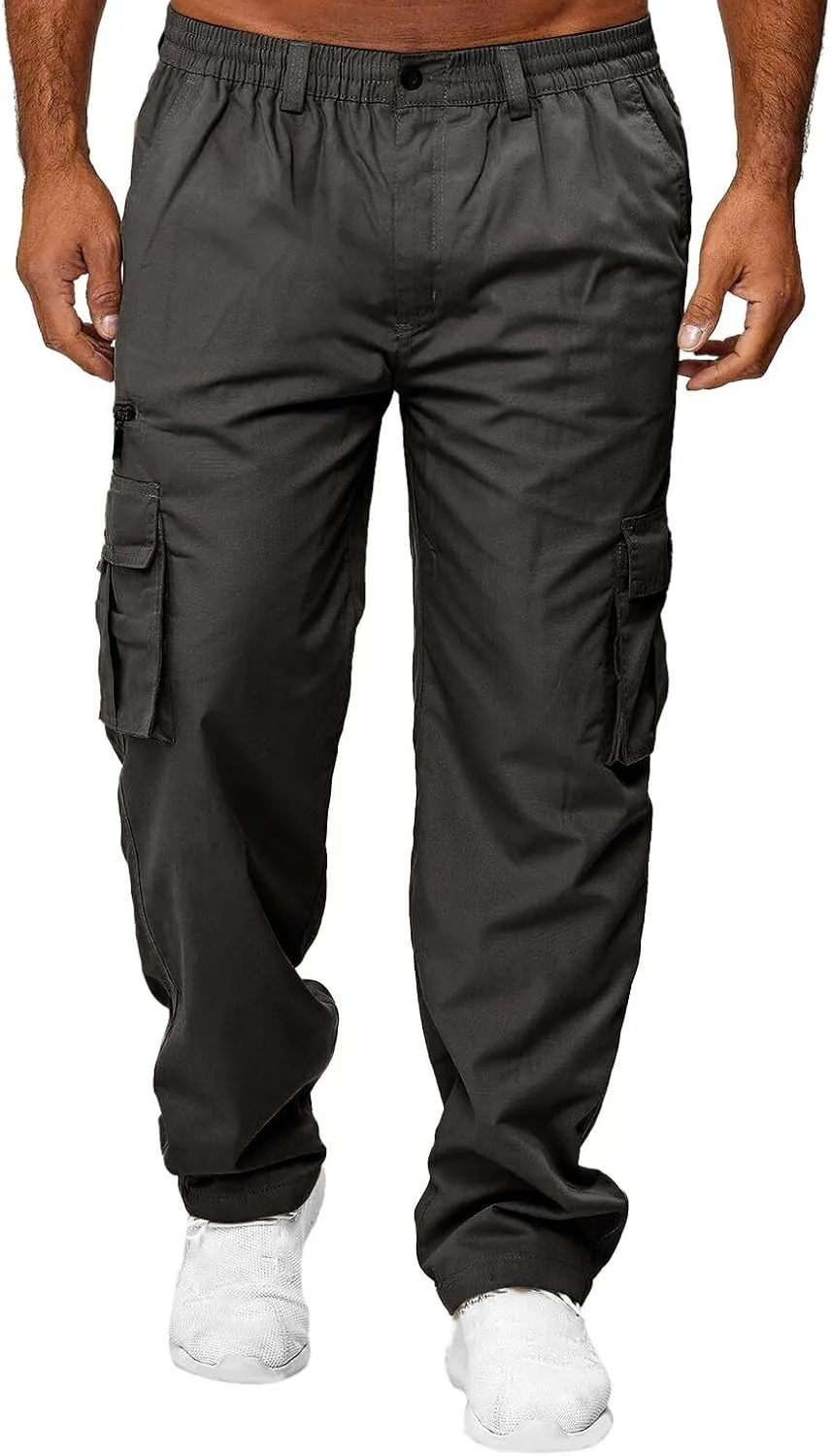 Cargo Pants for Men Relaxed Fit Mens Cargo Pants Tapered Athletic Sweatpants for Jogging Running Exercise Gym Workout