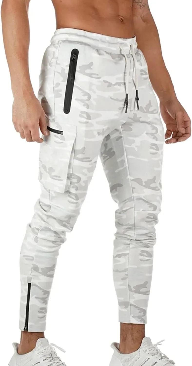 Cargo Pants for Men Relaxed Fit Pants Joggers for Men with Pockets Open Bottom Drawstring Men's Outdoor Work Military