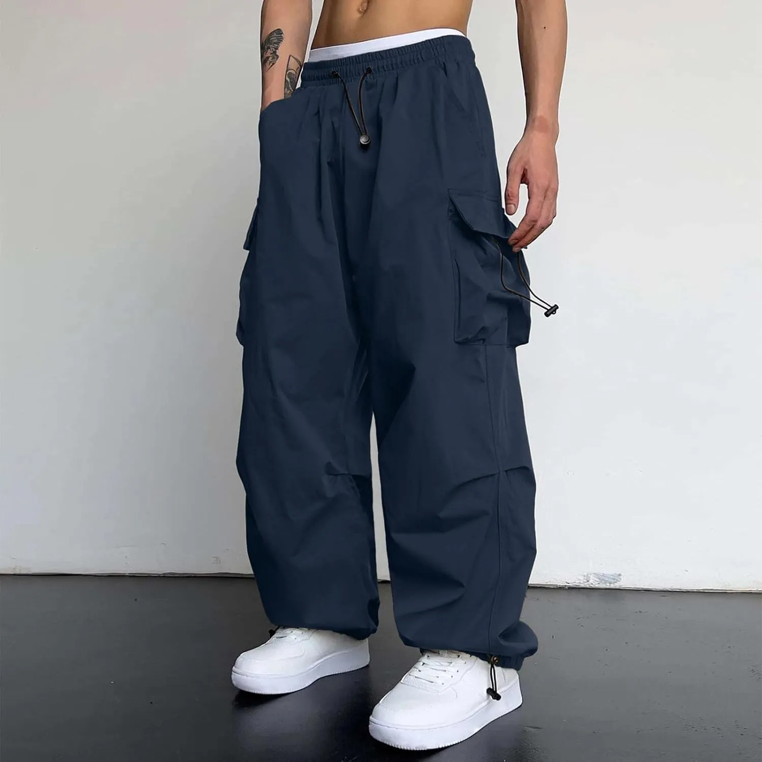 Cargo Work Pant Men Breathable Casual Pull-On Pants Athletic Sweatpants Loose Fit Joggers Bottoms Pant