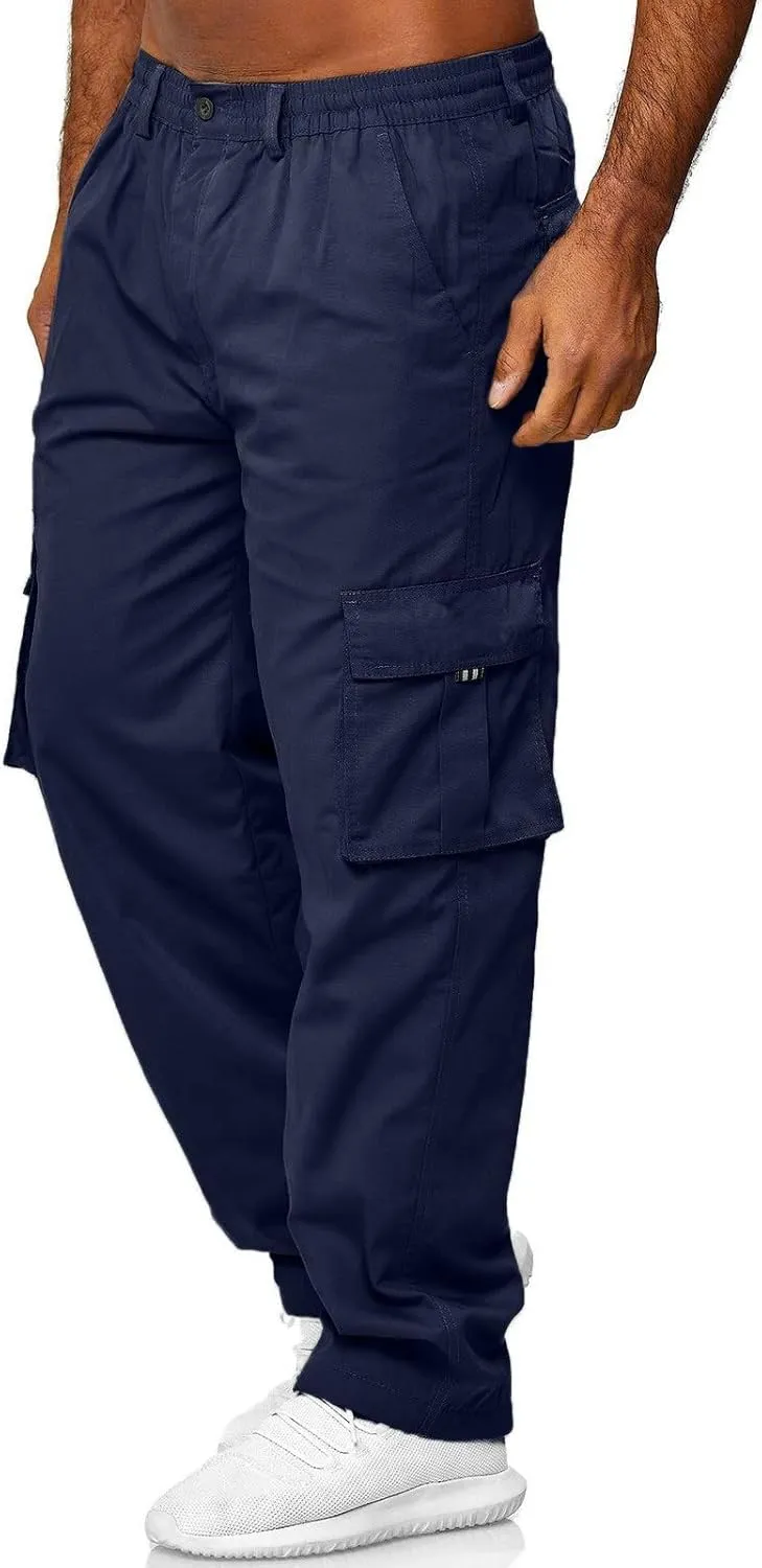 Cargo Work Pant Men Breathable Casual Pull-On Pants Athletic Sweatpants Loose Fit Joggers Bottoms Pant