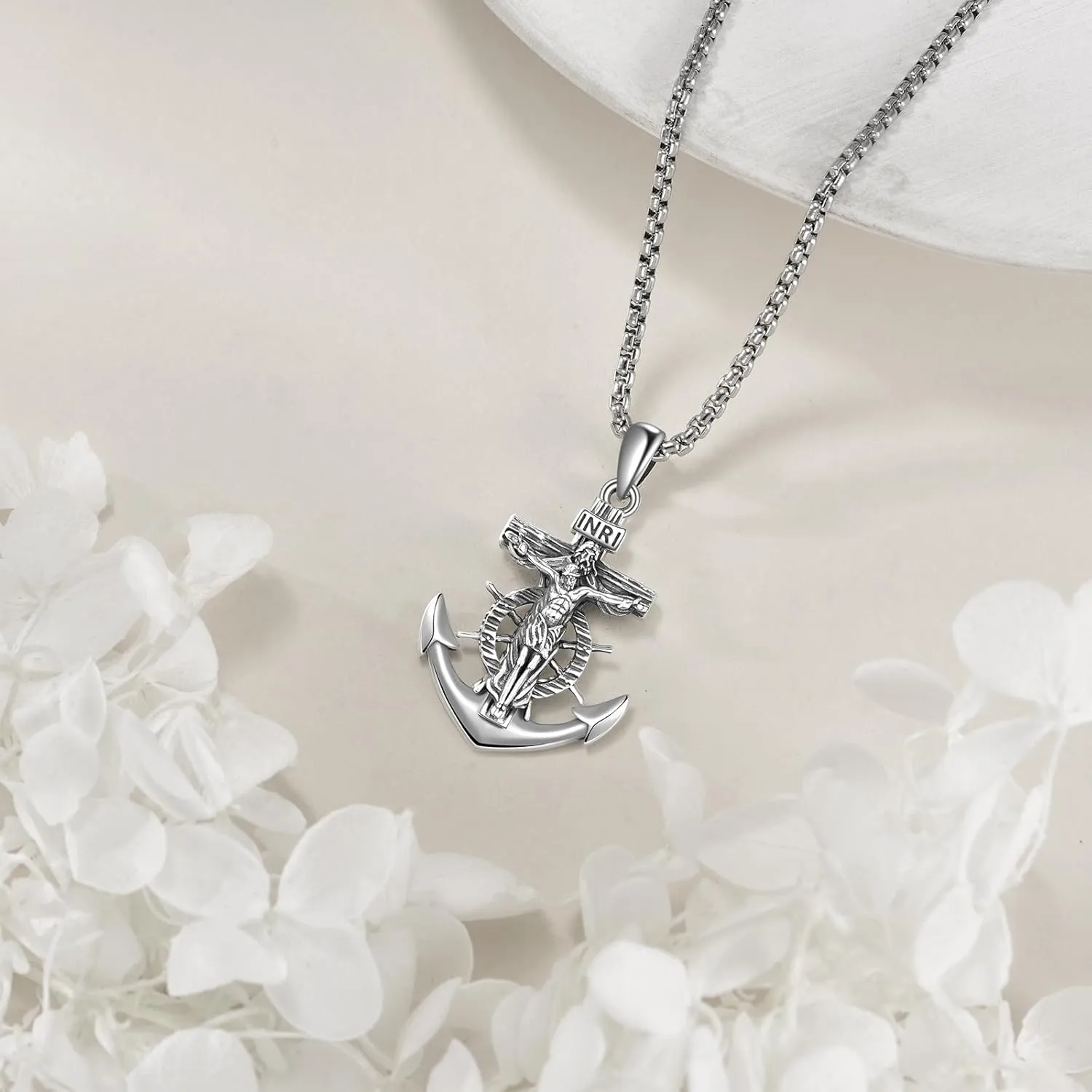 Celtic Cross Necklace Sterling Silver Vintage Cross Pendant Christain Irish Jewelry Gift for Women Men