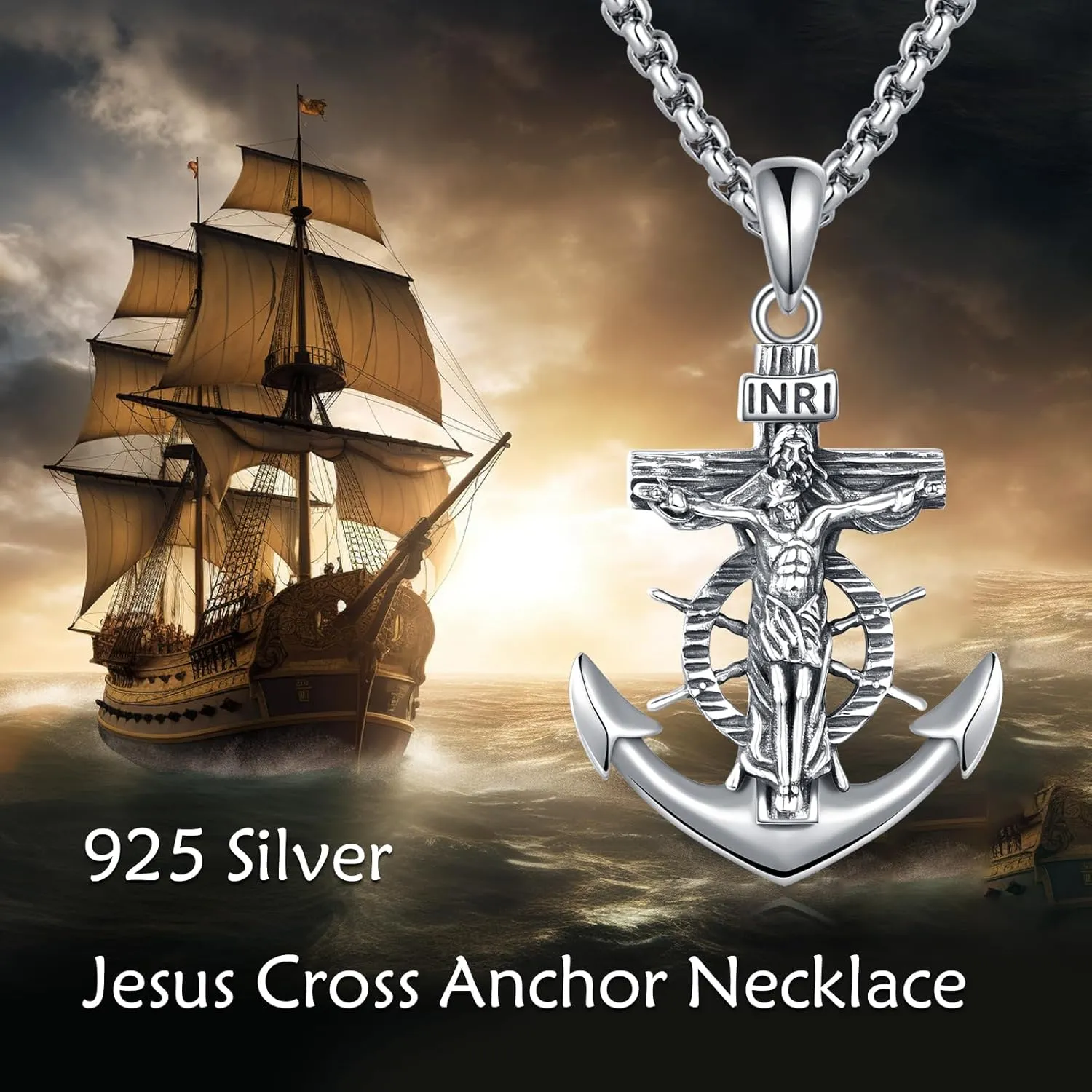 Celtic Cross Necklace Sterling Silver Vintage Cross Pendant Christain Irish Jewelry Gift for Women Men