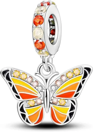 Charms Compatible with Pandora Bracelets, Sterling Silver Dangle Charms for Bracelets Necklaces Heart Butterfly Animal Travel Sunflower Moon Tree Kawaii Kitty Cute Cat Pendants Bead DIY Charm