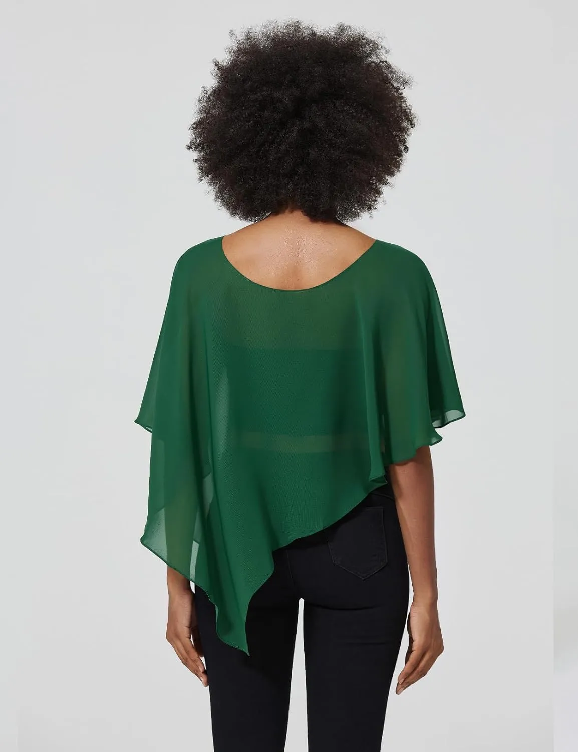 Chiffon Cape Poncho Shawls and Wraps for Evening Dresses Wedding Party Travel Lightweight Soft