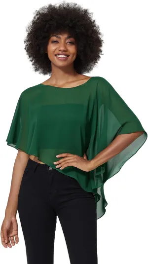 Chiffon Cape Poncho Shawls and Wraps for Evening Dresses Wedding Party Travel Lightweight Soft