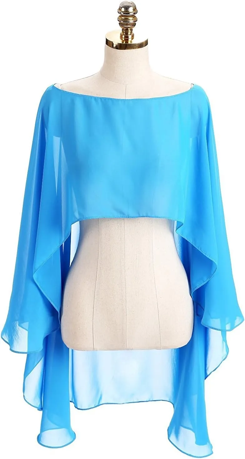 Chiffon Wedding Capes Evening Dress Bridesmaid Stole Formal Scarves Bridal Wraps Long Shawls