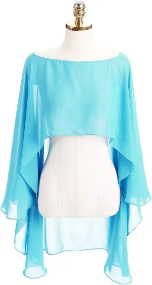 Chiffon Wedding Capes Evening Dress Bridesmaid Stole Formal Scarves Bridal Wraps Long Shawls