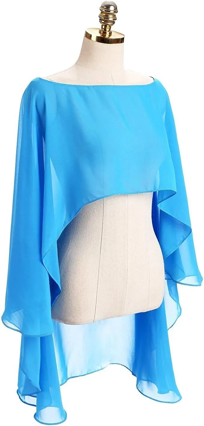 Chiffon Wedding Capes Evening Dress Bridesmaid Stole Formal Scarves Bridal Wraps Long Shawls