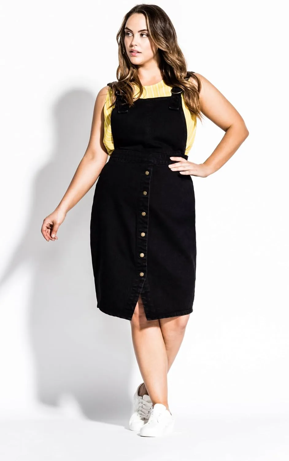 City Chic Women's Casual Midi Pinafore