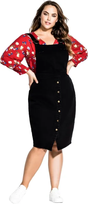 City Chic Women's Casual Midi Pinafore