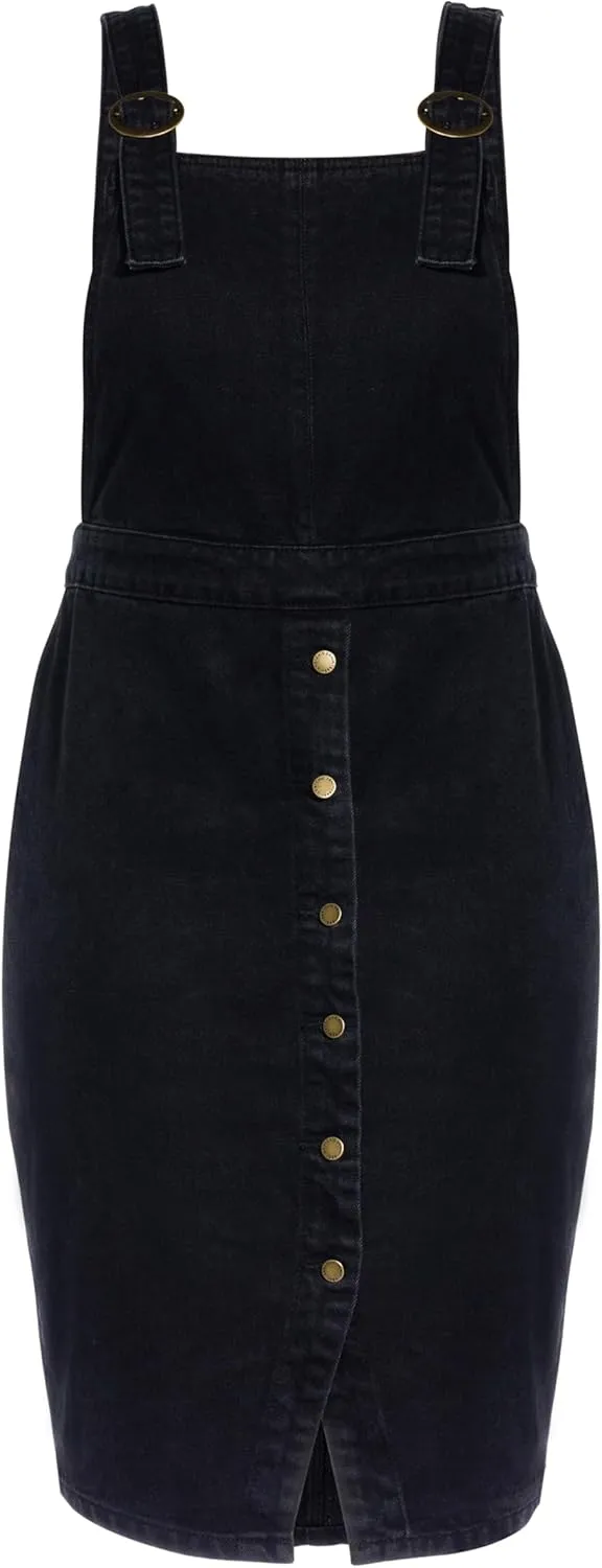 City Chic Women's Casual Midi Pinafore