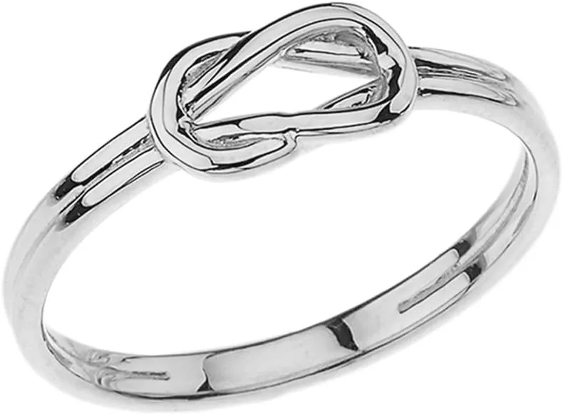 Claddagh Gold Modern Sterling Silver Hercules Love Knot Promise Ring