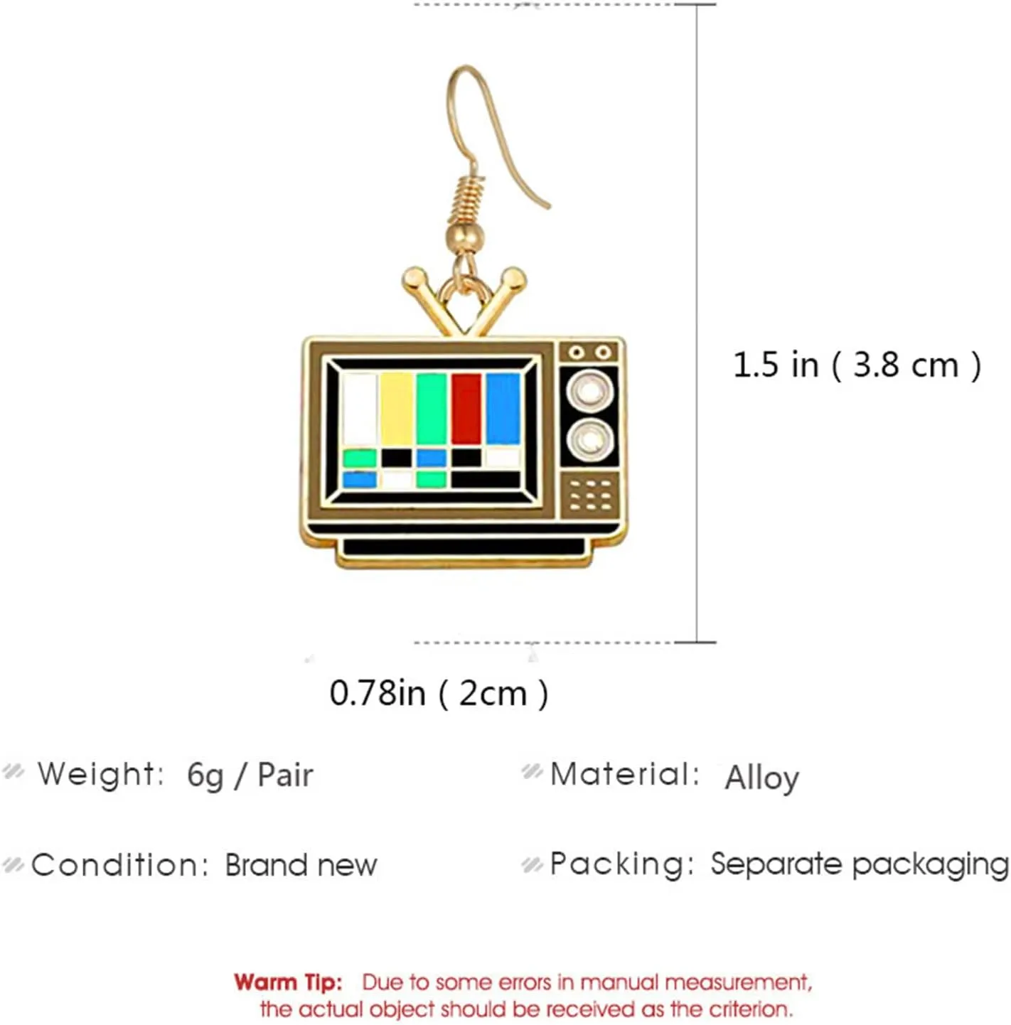 coadipress Vintage Television Earrings Creative Statement Unique TV Dangle Drop Earrings Novelty Jewelry for Women Birthday Gifts
