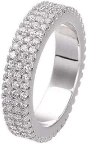 COLORFUL BLING Three Rows Rhinestone Elegant Imitation Ring Personality Jewelry Gift Birthday Anniversary for Women