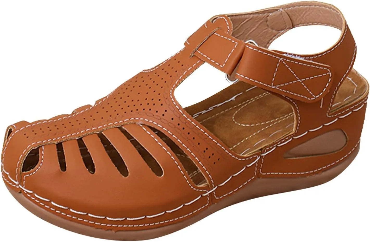 Comfortable Orthopedic Sandals Sandals For Women Closed Toe Platform Wedge Casual Sandal With Arch Support Hollow Out