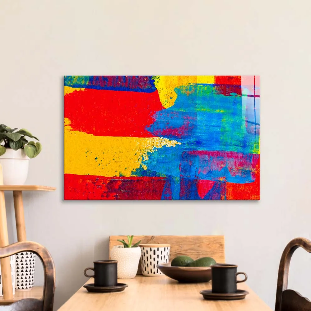 Contrasting Modern Abstract  Glass Wall Art