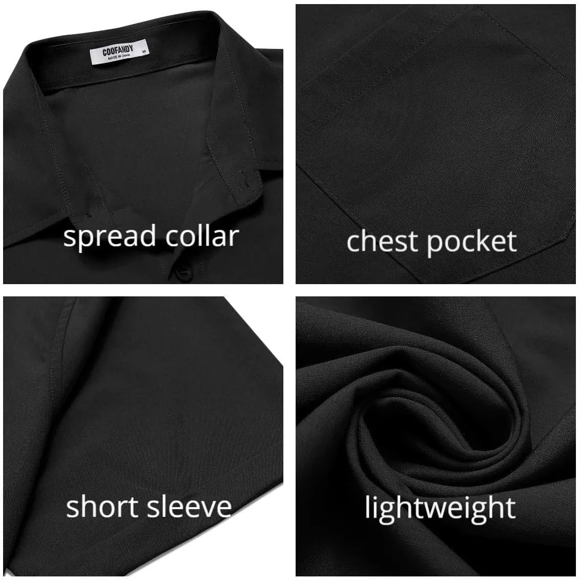COOFANDY Men's Casual Button Down Shirts Short Sleeve Beach Summer Shirt Vacation Wedding Shirts with Pocket