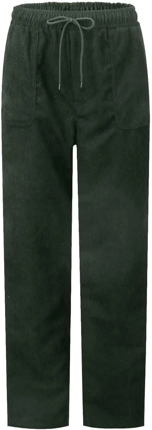 Corduroy Pants for Women Drawstring Loose Fit Pants 2025 High Waist Elastic Waist Pant Fashion Trendy Trousers