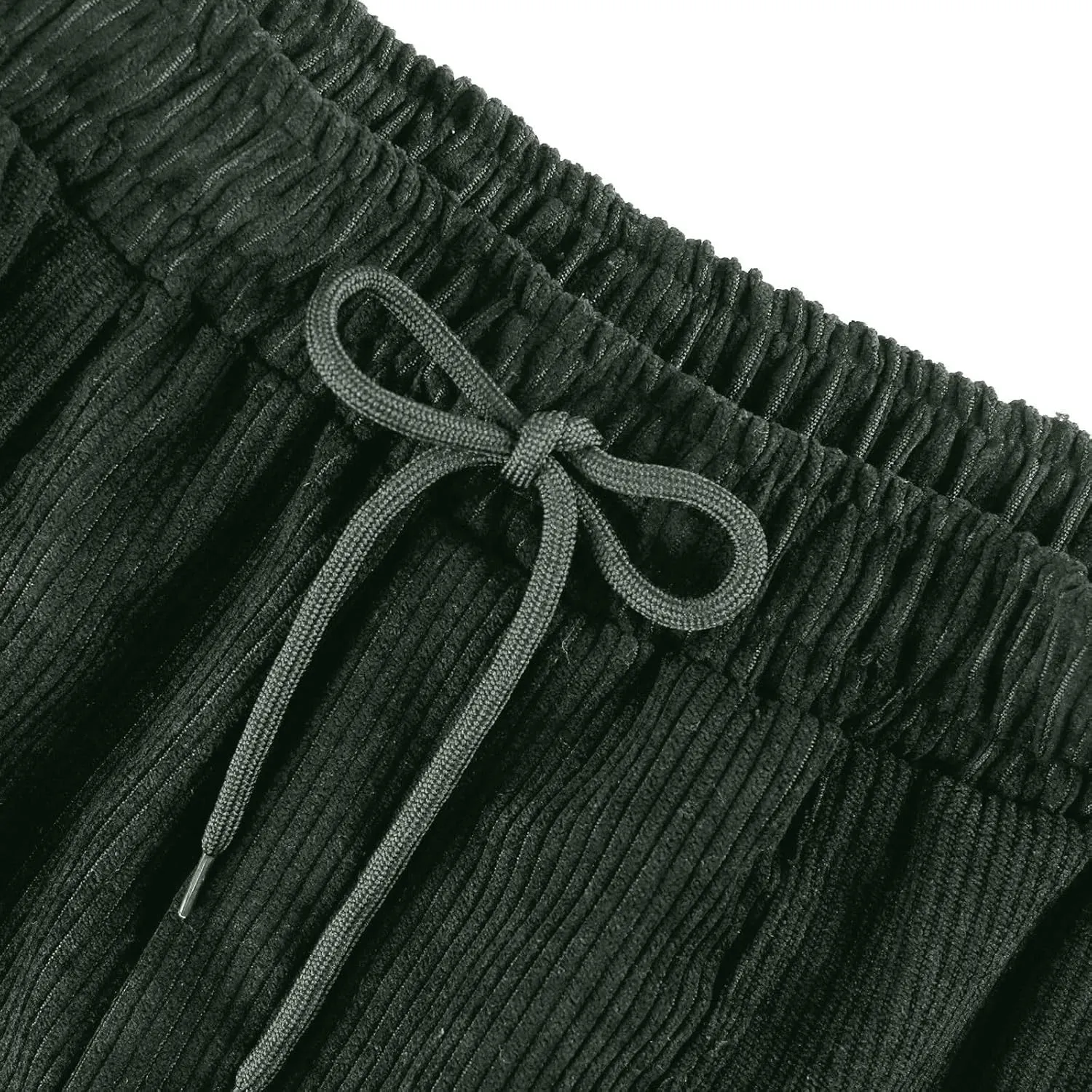 Corduroy Pants for Women Drawstring Loose Fit Pants 2025 High Waist Elastic Waist Pant Fashion Trendy Trousers