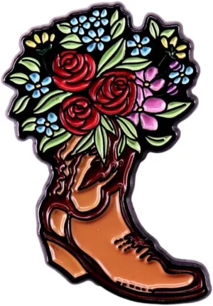 Cowgirl Boots Pin Brooch, Enamel Pin Gift for Women Men