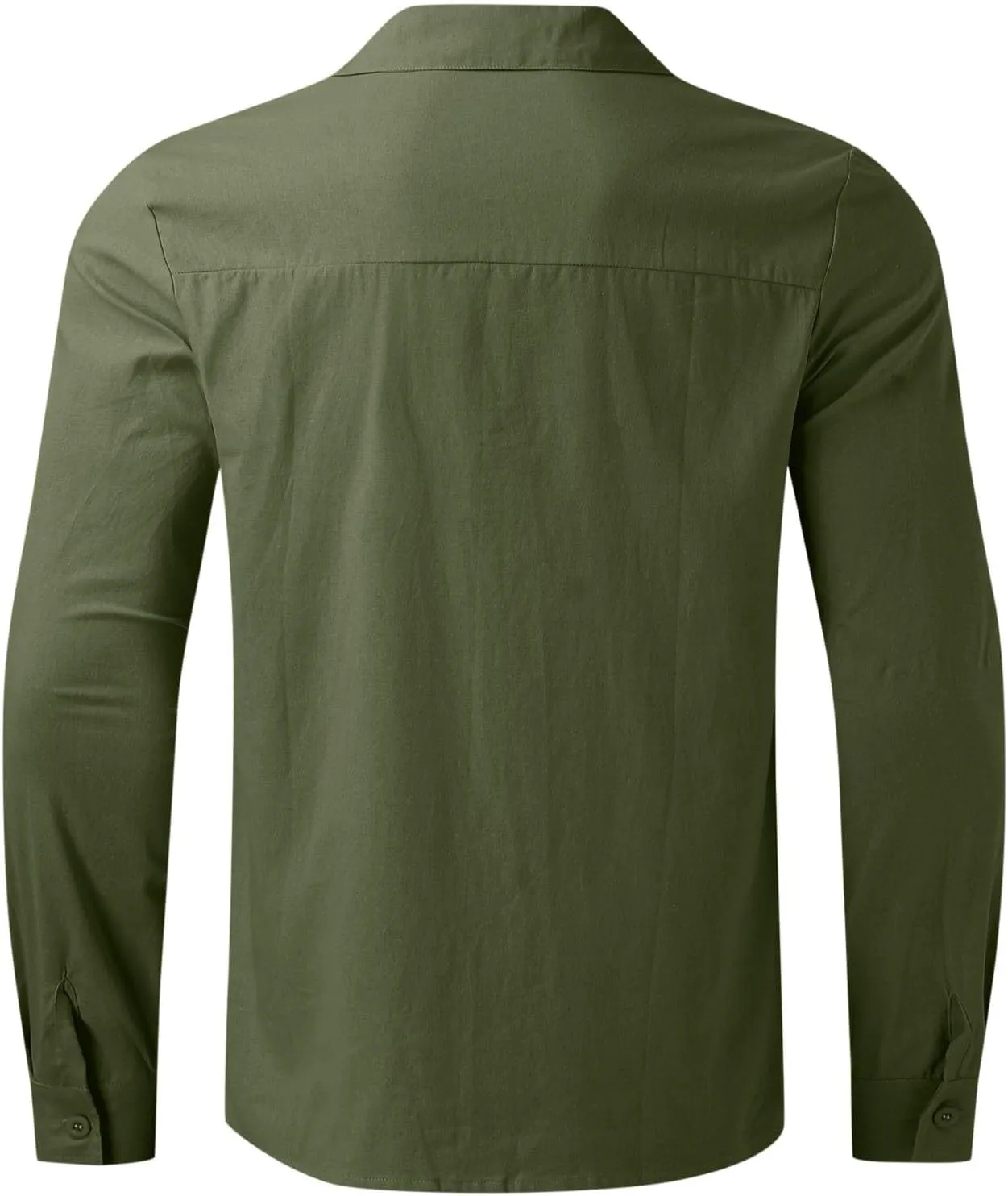 CRNTCEM Mens Button Down Long Sleeve Beach Shirts Casual Regular Fit Cotton Linen Shirts Lightweight Summer Holiday Blouses