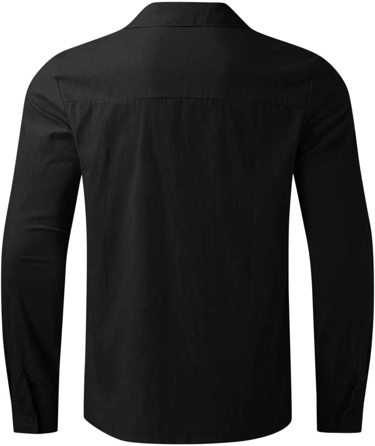 CRNTCEM Mens Button Down Long Sleeve Beach Shirts Casual Regular Fit Cotton Linen Shirts Lightweight Summer Holiday Blouses
