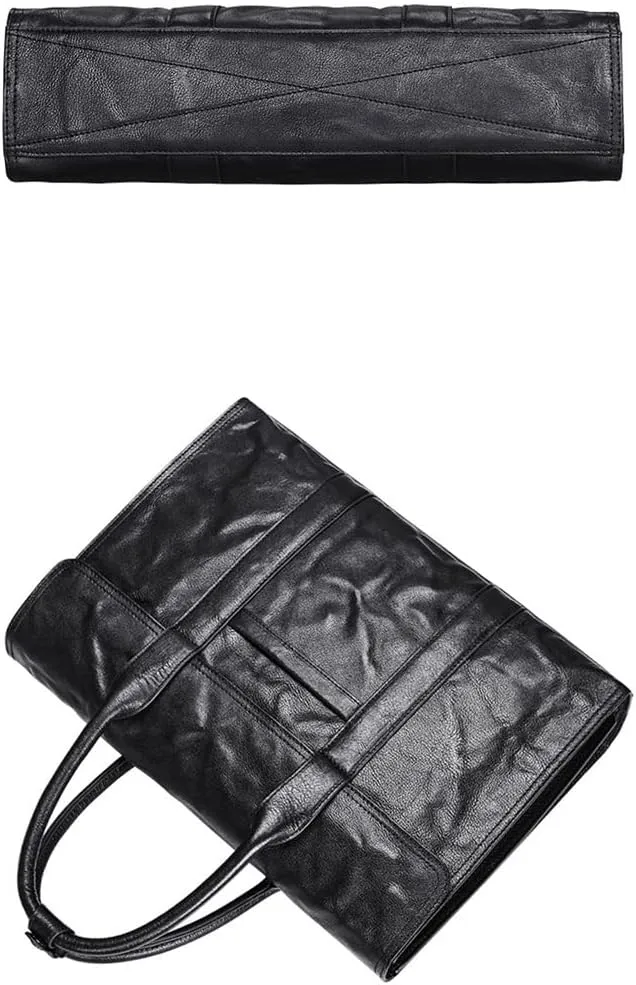 CSCDD Men's Handbag Hand Grip Grain Men's Bag Layer Cowhide Large Capacity Men's Briefcase Bag(D)