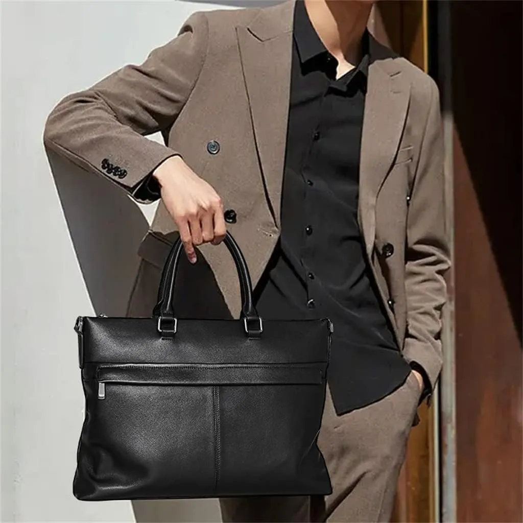 CSCDD Men's Handbag Leather Computer Bag 15.6 Inch Business Large Capacity Briefcase Crossbody Bag