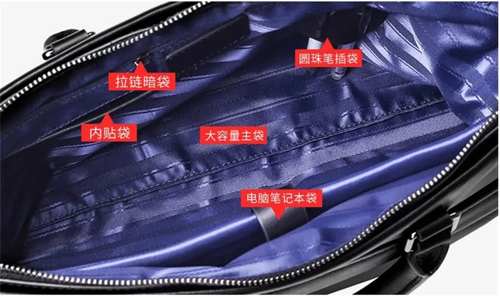 CSCDD Men's Handbag Leather Computer Bag 15.6 Inch Business Large Capacity Briefcase Crossbody Bag