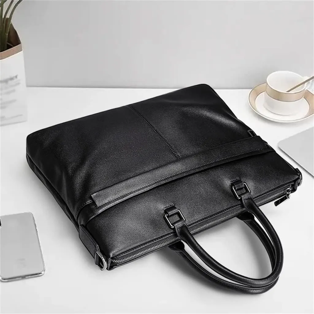 CSCDD Men's Handbag Leather Computer Bag 15.6 Inch Business Large Capacity Briefcase Crossbody Bag