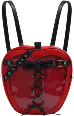 Cute Ita Bag for Pin Display with Insert, Anime Backpack for School, Preppy Backpack for Girls Y2k Bag Aesthetic with Adjustable Straps, Kawaii Red for Lolita Fashion