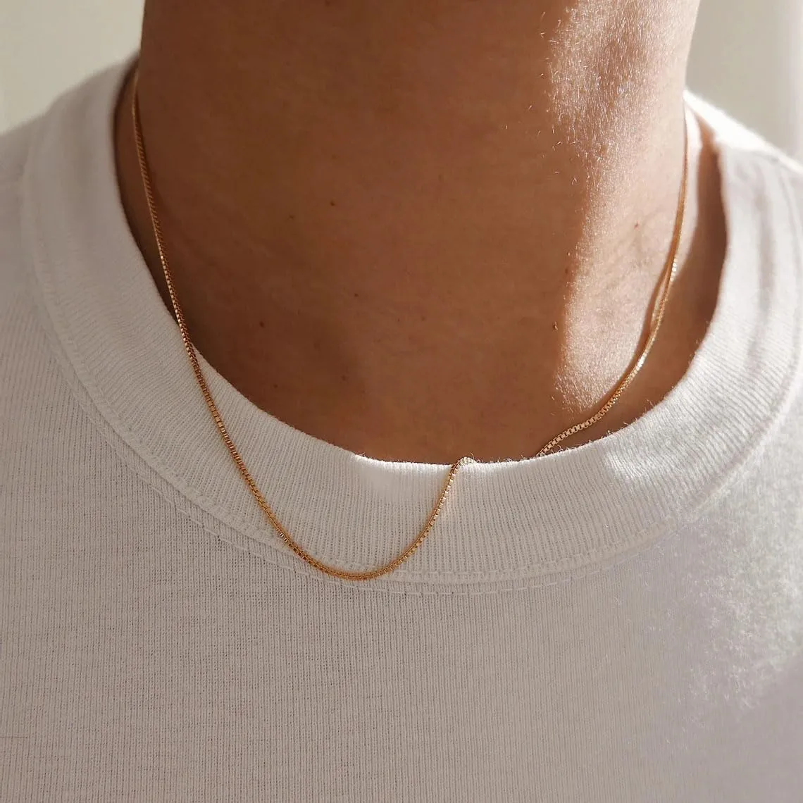 Dainty Choker Necklace for Women 18K Gold Plated Shining Dots Box Chain Sparkle Necklaces Cute Paperclip Link Herringbone Necklace Exquisite Jewelry Gifts for Mom Girlfriend
