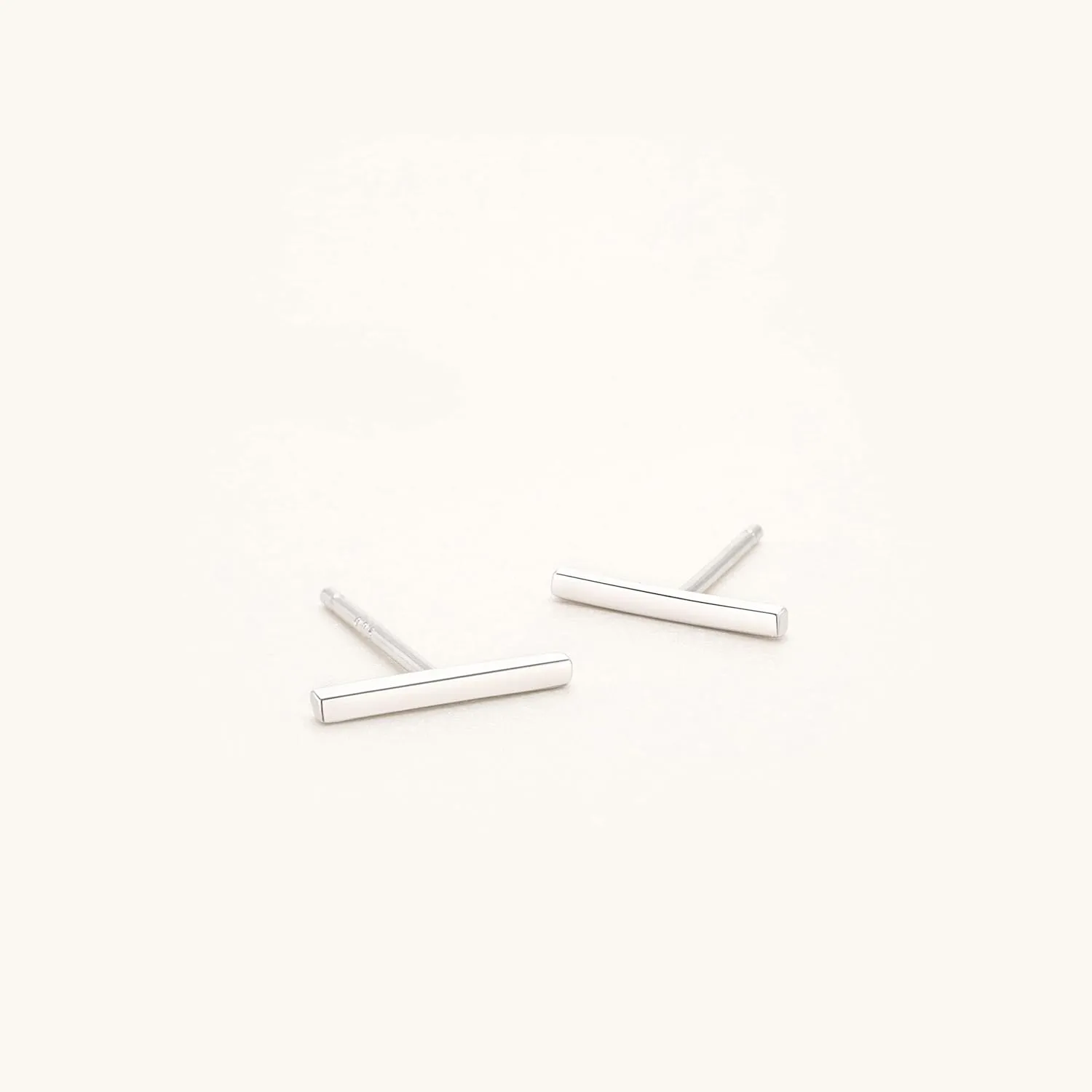 Dainty Mini Bar Stud Earrings for Women 925 Sterling Silver Hypoallergenic Everyday Jewelry