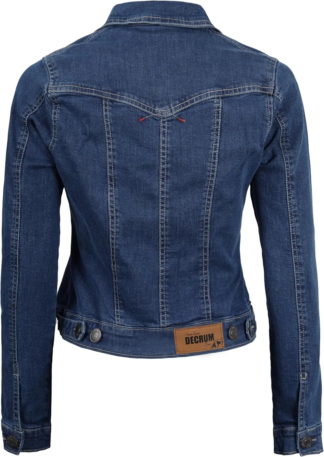 Decrum Denim Jacket for Women - Casual Stylish Outerwear Blue and White Jean Jacket Women