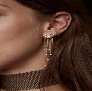 Denifery Shining Stars Tassel Earrings Hanging Exquisite Earrings,for Women and Girls